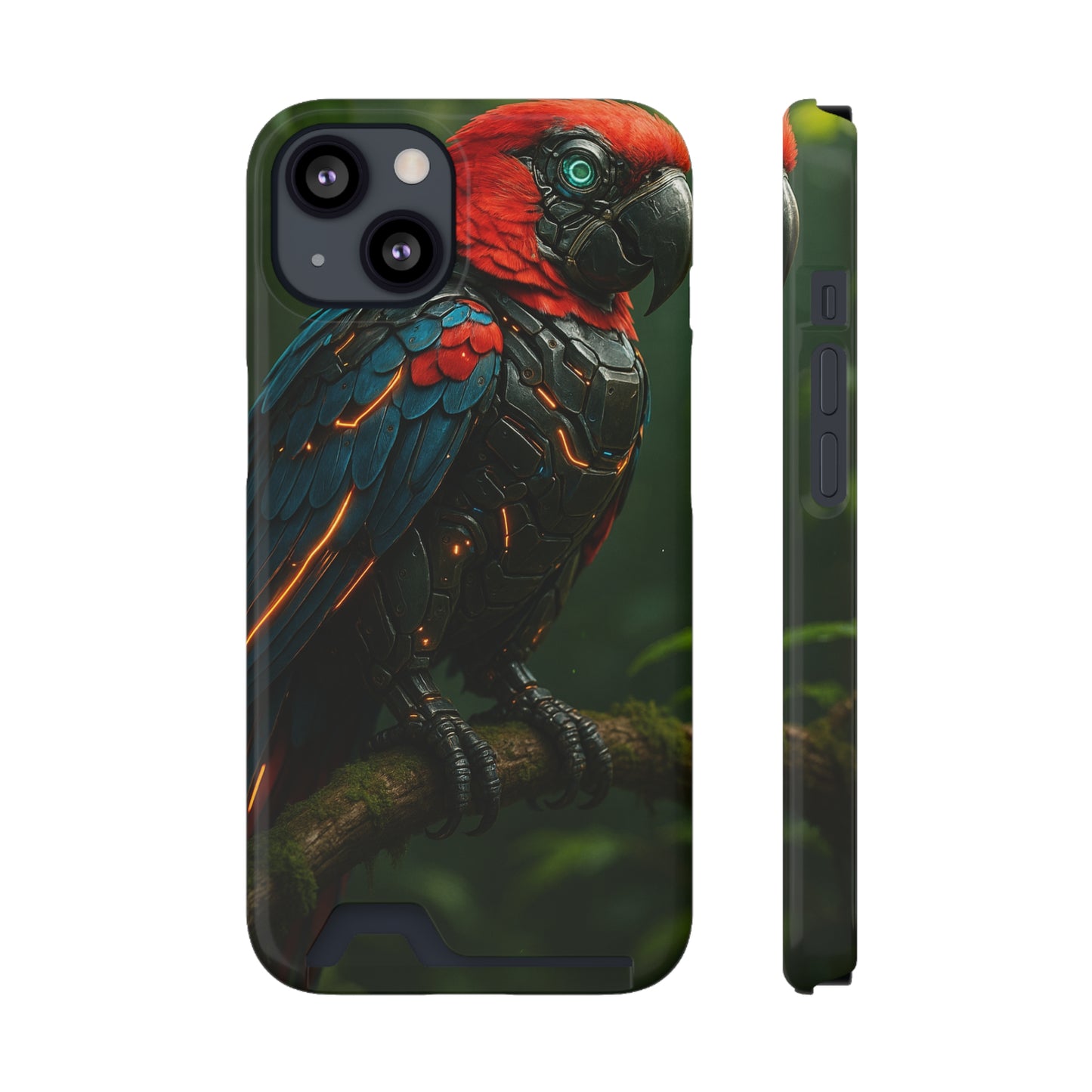 Neon Feather • Apple iPhone 13 • MagSafe® Tough Case with Card Holder