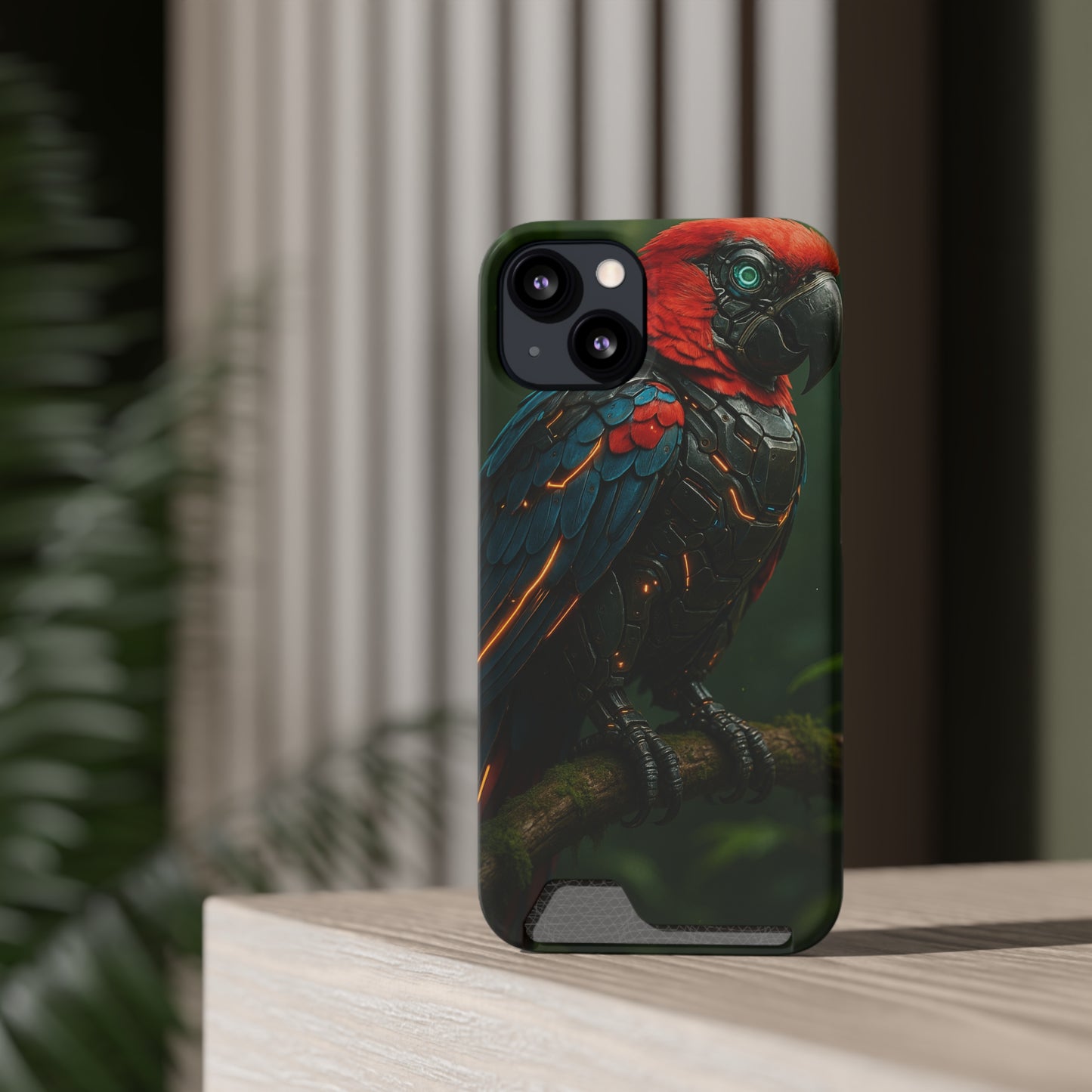 Neon Feather • Apple iPhone 13 • MagSafe® Tough Case with Card Holder