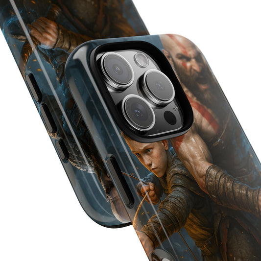 Kratos & Atreus • God of War • Apple iPhone 16 • MagSafe® Tough Case
