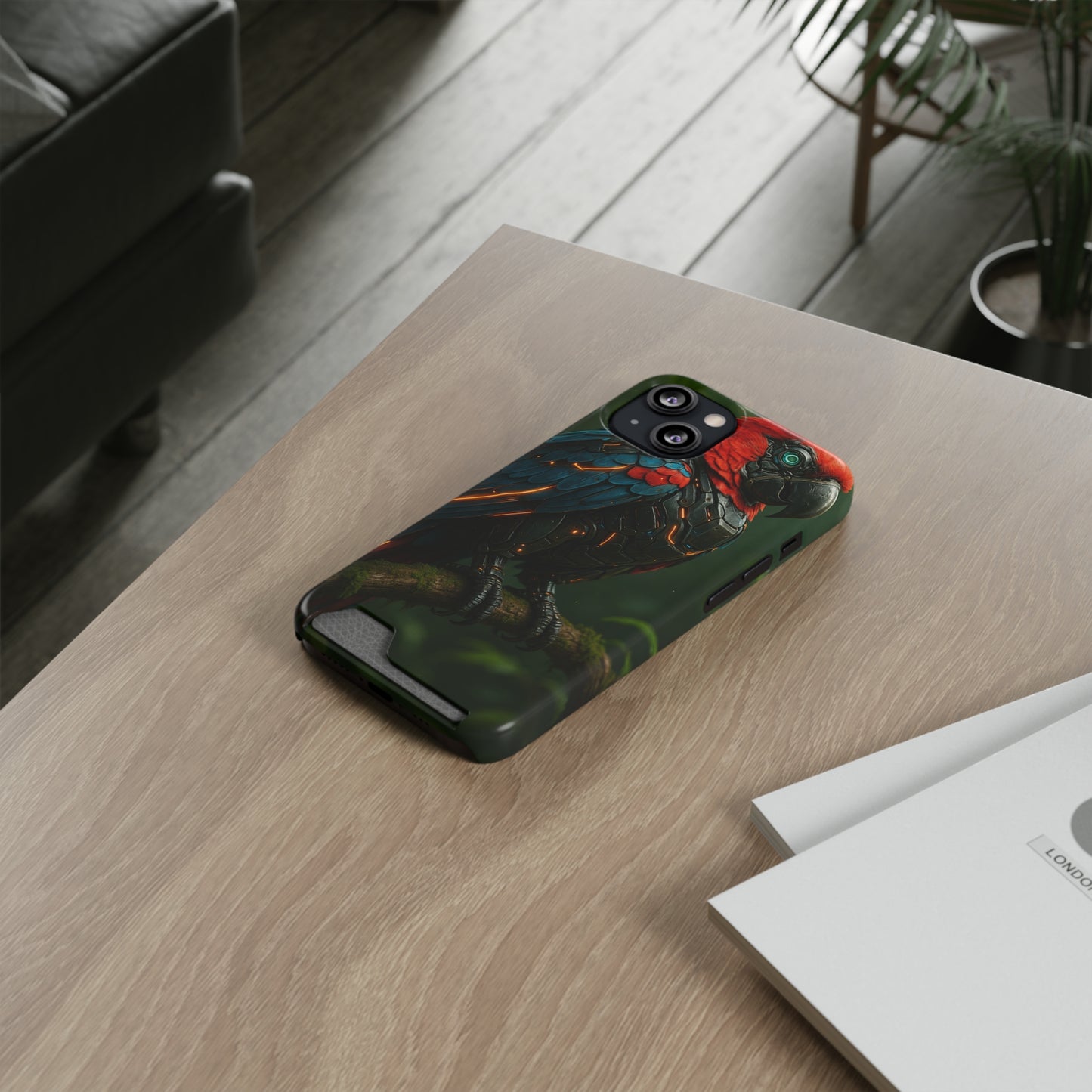 Neon Feather • Apple iPhone 13 • MagSafe® Tough Case with Card Holder